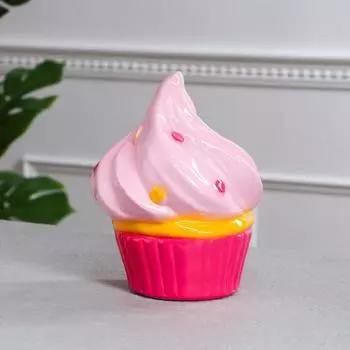 Копилка "Пироженка", глянец, розовая, керамика, 18 см