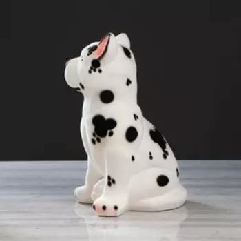 Копилка "Питбуль", белый цвет, флок, 32 см