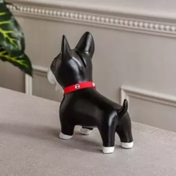 Копилка "Бультерьер", глянец, чёрная, гипс, 19 см