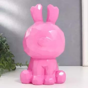 Копилка пластик "Зайчик" розовый 13х13,5х23 см