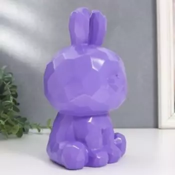 Копилка пластик "Зайчик" сиреневый 13х13,5х23 см