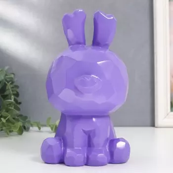 Копилка пластик "Зайчик" сиреневый 13х13,5х23 см