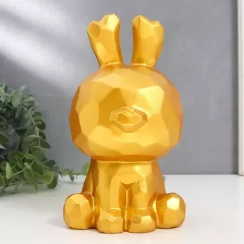 Копилка пластик "Зайчик" золотой 13х13,5х23 см