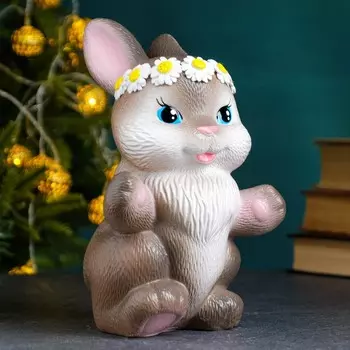 Копилка "Радостный заяц нарядный" коричневый, 21см