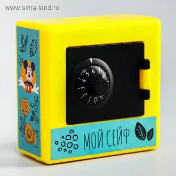 Копилка сейф, 8,8 см х 4 см х 8,8 см "Мышка", Микки Маус