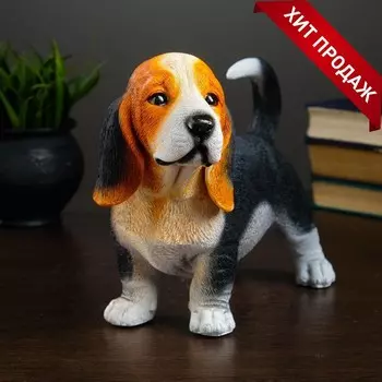 Копилка для денег «Щенок бассет-хаунда стоит», полистоун, 241119 см