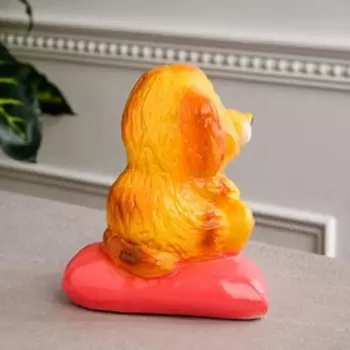 Копилка "Щенок на сердце", рыжая, керамика, 19 см