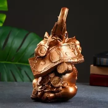 Копилка для денег «Слон с деньгой», гипс, бронза, 141424 см
