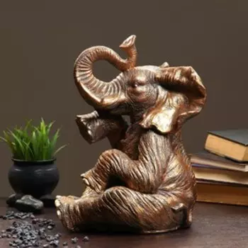 Копилка для денег «Слон сидя», гипс, бронза, 402329 см