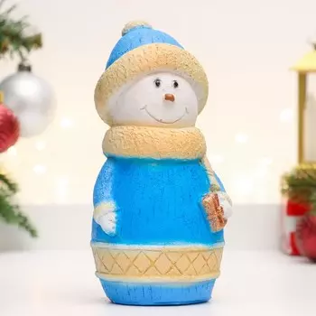 Копилка "Снеговик Дениска" 7х7х15см