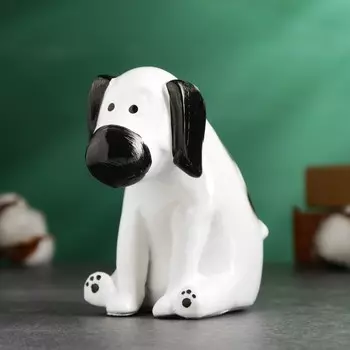 Копилка "Собачка сидит" черно-белая, 12х6,5см