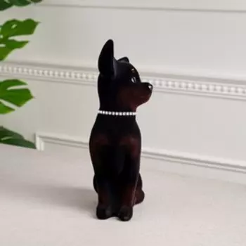 Копилка "Собака Той", флок, чёрная, 29 см