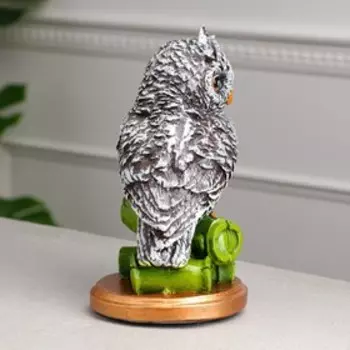 Копилка "Сова на бамбуке", коричневая, гипс, 24х14х13 см