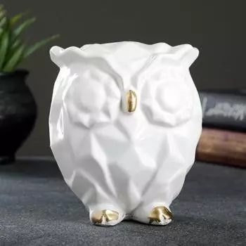 Копилка для денег «Сова оригами», гипс, белая, 119.513.5 см