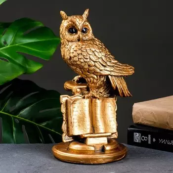 Копилка для денег «Сова в книге», гипс, бронза, 141727 см