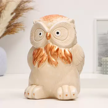 Копилка "Совенок" 18х18х25см, бежевый