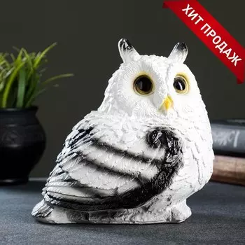 Копилка для денег «Совушка малая», полистоун, белая, 1618 см