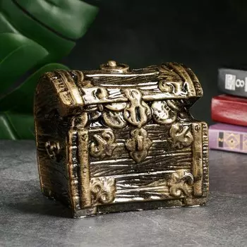 Копилка "Сундучок" черная с золотым