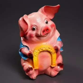 Копилка "Свинья с подковой" 26х17х15см