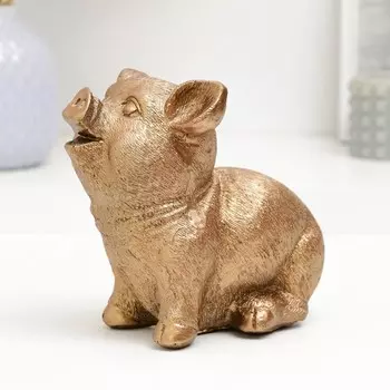 Копилка "Свинка" золото, 16х9х15см