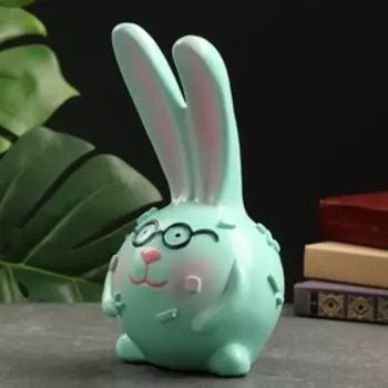 Копилка "Умный заяц" мятный, 25см