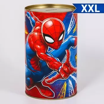 Копилка металлическая, 20.5 см 12 см 12 см, XXL «Достигай цели», Человек-паук