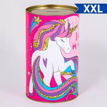 Копилка металлическая, 20.5 см 12 см 12 см, XXL «На приключения, развлечения и вкусняшки», Минни и Единорог