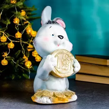 Копилка "Зайчик большой c монетой"