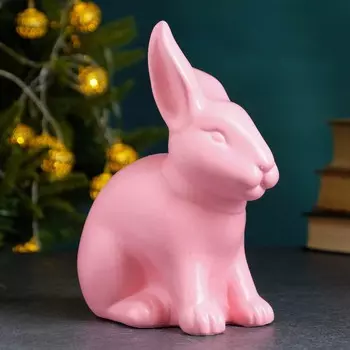 Копилка "Зайчик гладкий" розовый, 19см