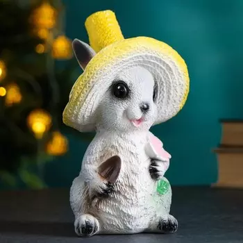 Копилка "Зайчик с цветком" 10х12х20см