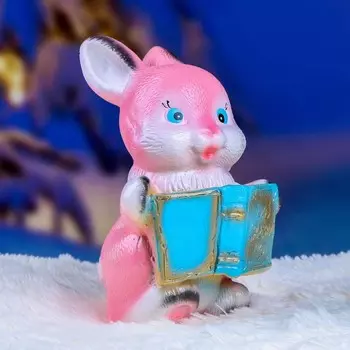 Копилка "Зайчик с книгой" 13х14х20см МИКС