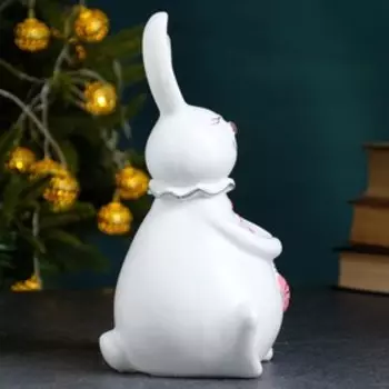 Копилка "Зайчик с сердцем" белый, 21см