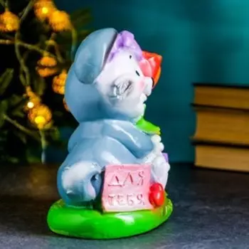 Копилка "Зайчик с тюльпанами" 16х12х20см