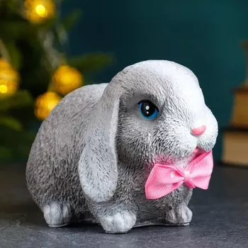 Копилка "Зайчонок нарядный" серый, 10см