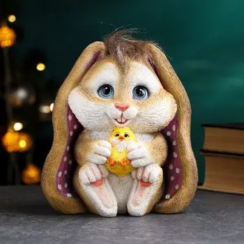 Копилка "Зайчонок с цыпленком" микс, 17х13х18см