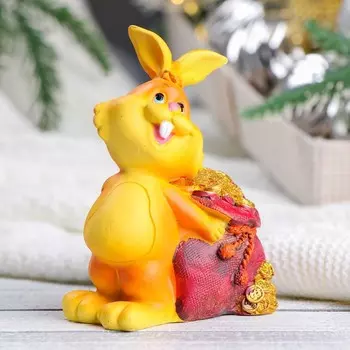 Копилка "Заяц богач" рыжий, 12см