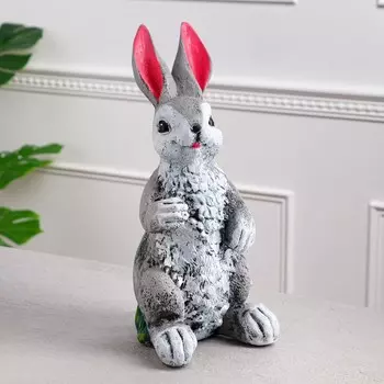 Копилка "Заяц большой", серый, рисованный, 41х17х15 см