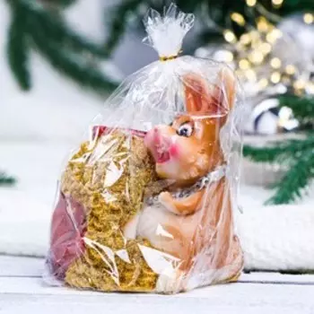 Копилка "Заяц охраняет сундук" рыжий, 9х7х11см