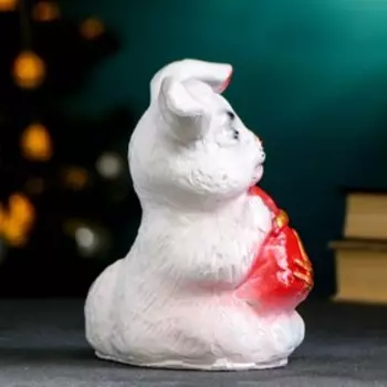 Копилка "Заяц с мешком" белый, 18х13см