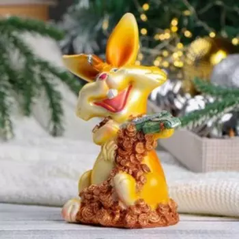 Копилка "Заяц со скрипкой" рыжий, 14х9х10см