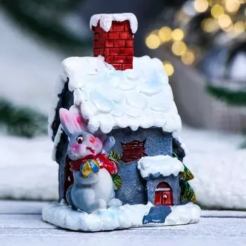 Копилка "Заяц у домика" МИКС, 7х5х9см