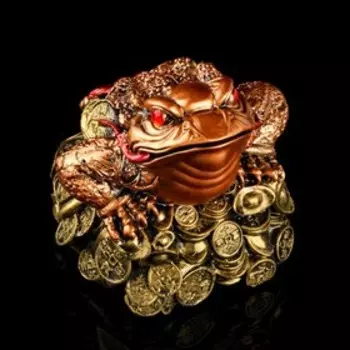 Копилка "Жаба феншуй", глянец, бронзовый цвет, 16 см