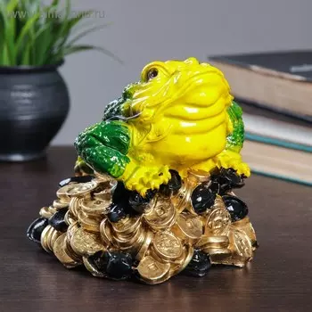 Копилка "Жаба малая на деньгах" 15х15см