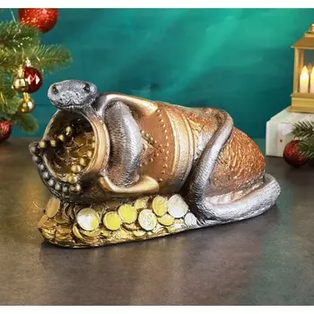 Копилка для денег «Змея на кувшине», гипс, 3219 см