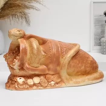 Копилка "Змея с кувшином" охра, 20х35х15см