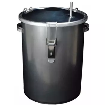 Коптильня горячего копчения круглая «УЗБИ» «Чудо» КНГ-13, 24х24х30 см, чёрный металл