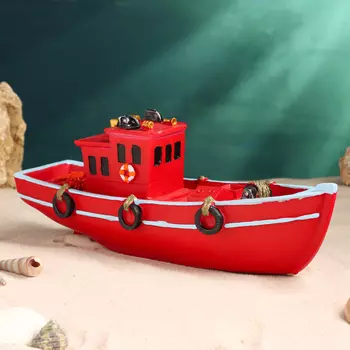 Сувенирная модель корабля «Катер красный», фигурка полистоун, 29811 см