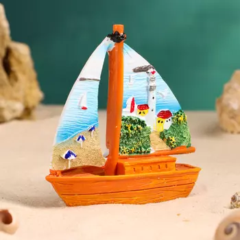 Сувенирная модель корабля «Парусник морской», фигурка полистоун, 1011 см