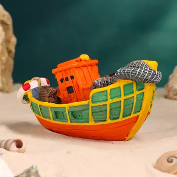 Сувенирная модель корабля «Рыбацкое судно цветное», фигурка полистоун, 1677 см