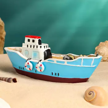 Сувенирная модель корабля «Рыбацкое судно», фигурка полистоун, 2087 см